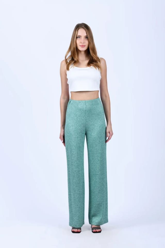 Yeşil Wide Leg Pantolon - QP91