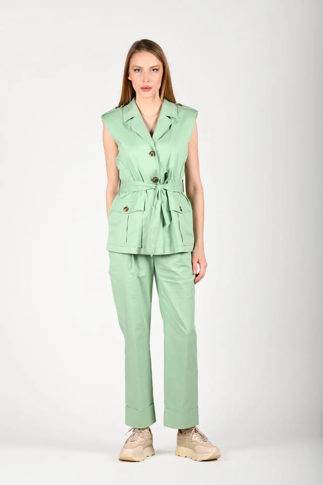 Mint Şura Halat Kemerli Pantolon - LP136
